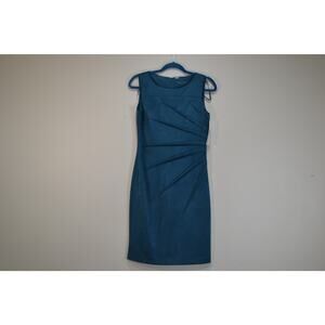 Calvin Klein jean turquoise ployester-spandex sleeveless bodycon women dress NWT